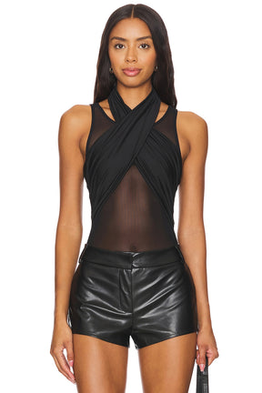 superdown Danica Bodysuit in Black