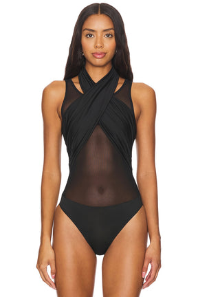 superdown Danica Bodysuit in Black