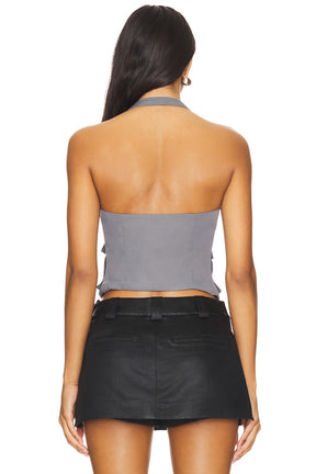 superdown Kamryn Halter Top in Gray