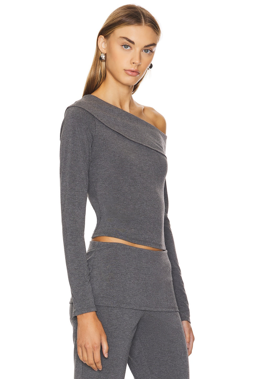 superdown Jordy Off Shoulder Top in Grey