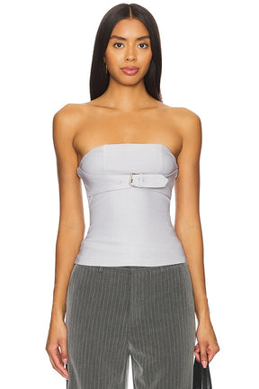 superdown Capri Strapless Top in Grey