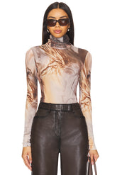 superdown Kaia Top in Brown Multi