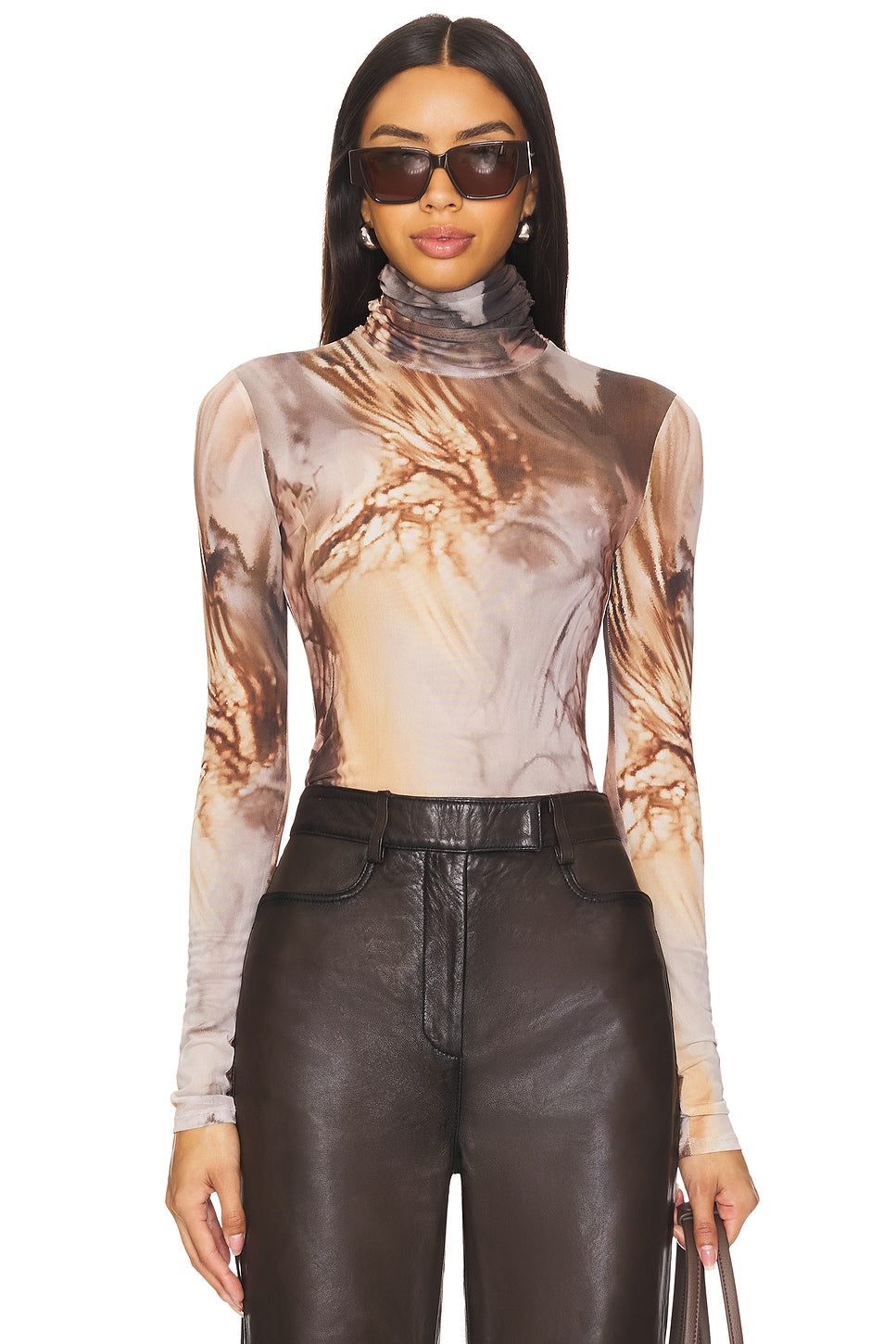 superdown Kaia Top in Brown Multi
