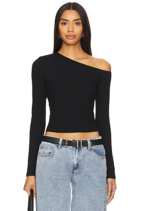 superdown Corinne Off Shoulder Top in Black