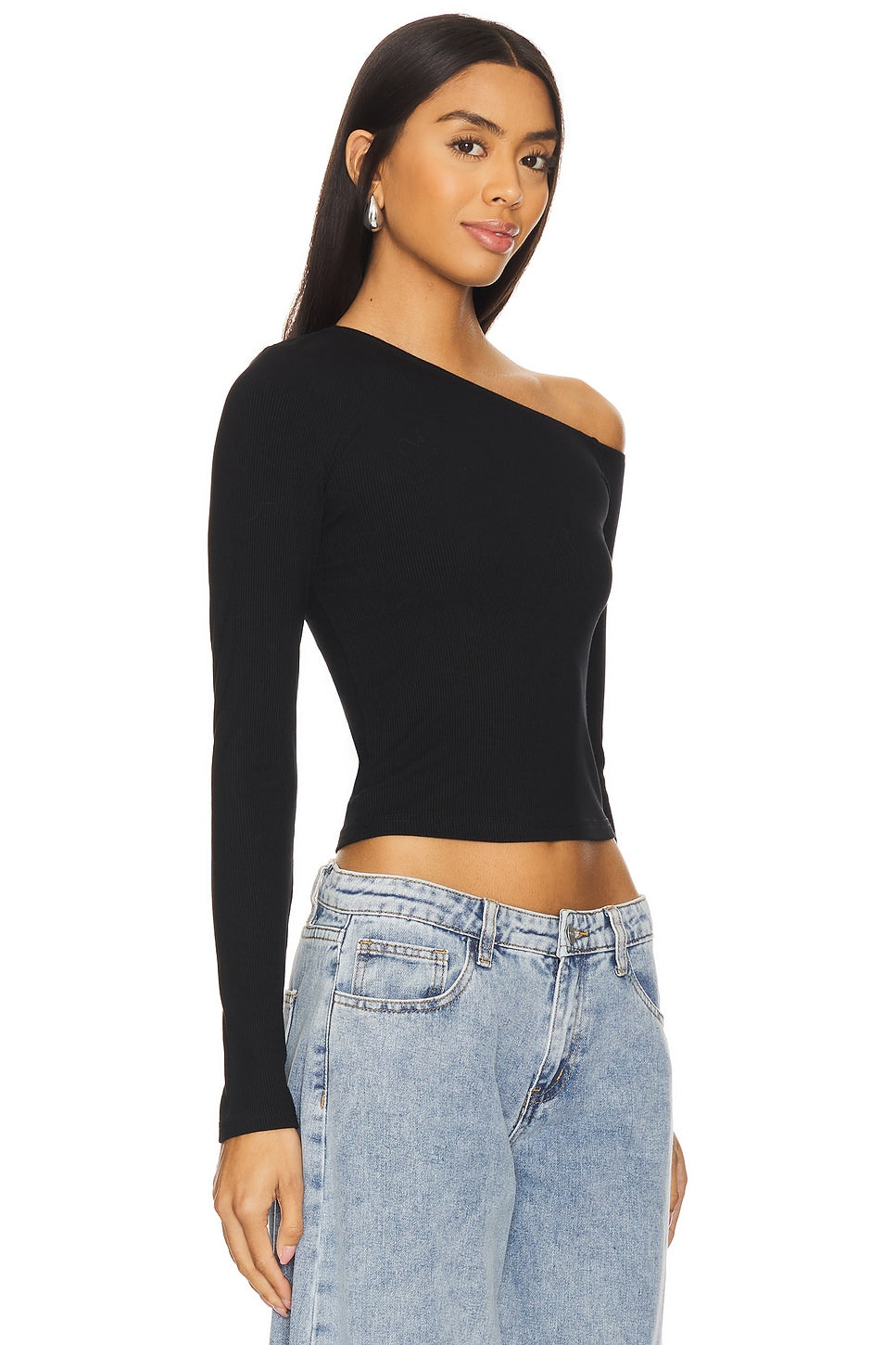 superdown Corinne Off Shoulder Top in Black