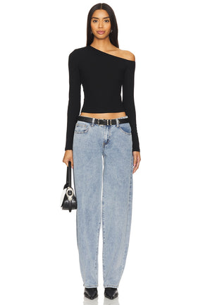 superdown Corinne Off Shoulder Top in Black