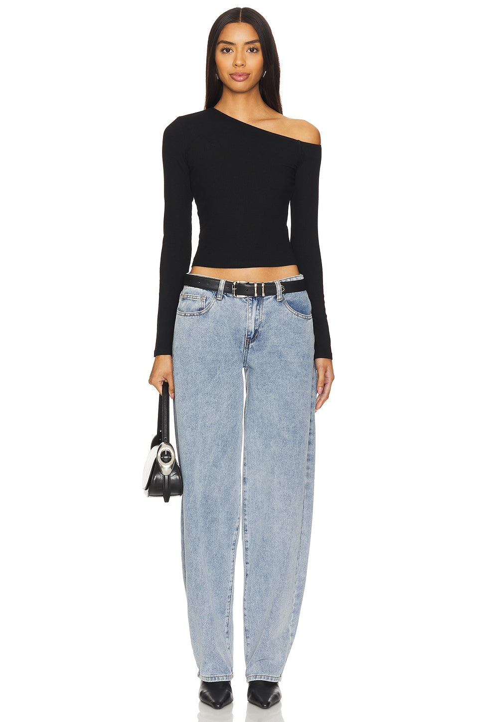 superdown Corinne Off Shoulder Top in Black