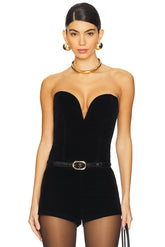 superdown Eva Sweetheart Top in Black