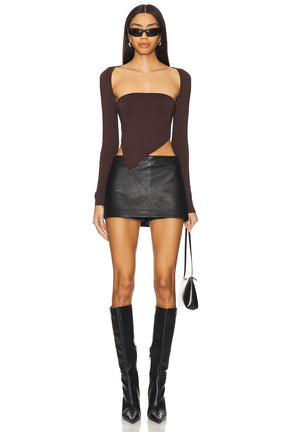 superdown Dax Shrug Top in Chocolate Brown