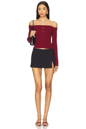 superdown Calypso Top in Oxblood