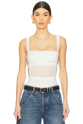 superdown Camille Strappy Back Bodysuit in White