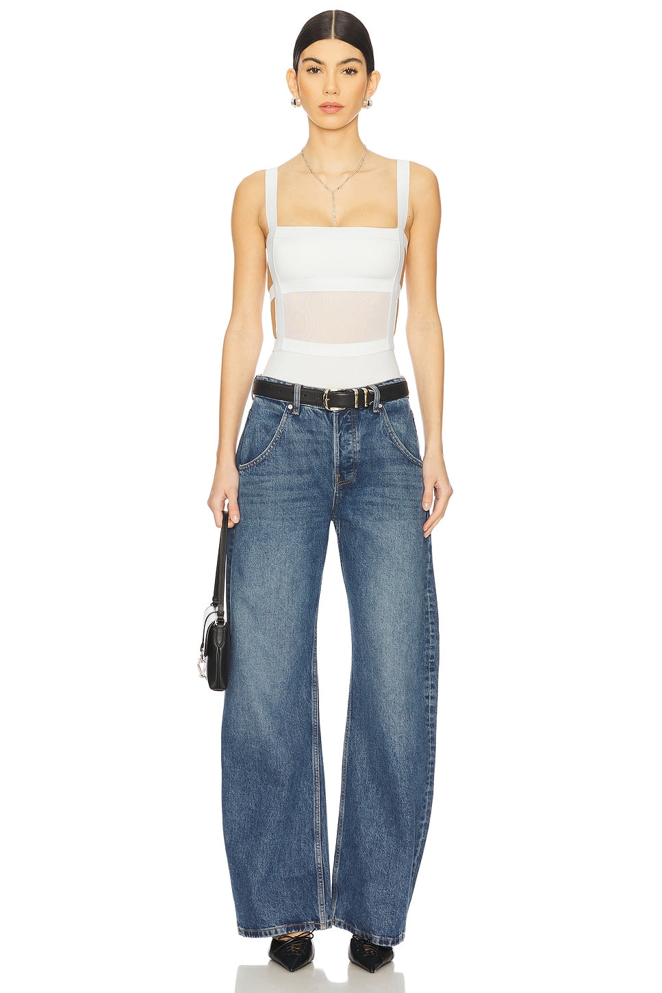 superdown Camille Strappy Back Bodysuit in White