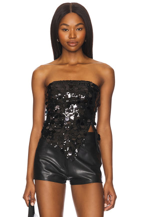 superdown Cordilla Strapless Top in Black