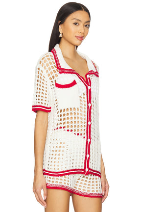 superdown Bronwin Top in White & Red