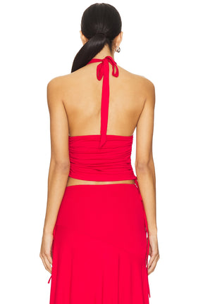 superdown Cammie Halter Top in Red