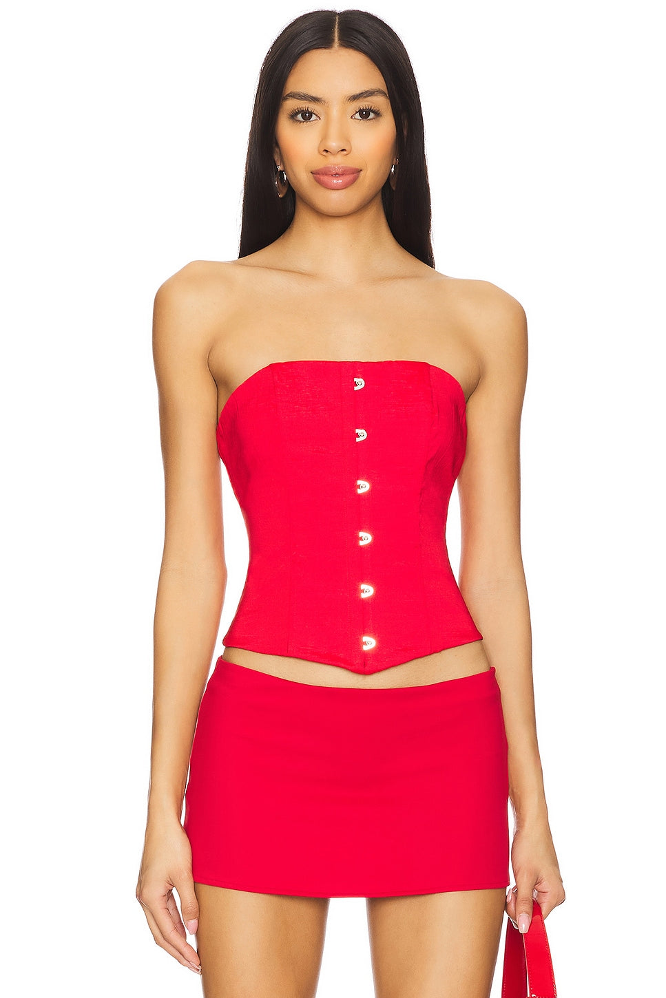 superdown Jordyn Corset Top in Red
