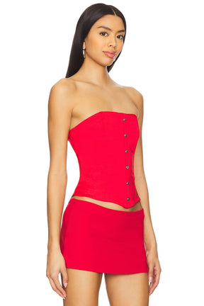 superdown Jordyn Corset Top in Red