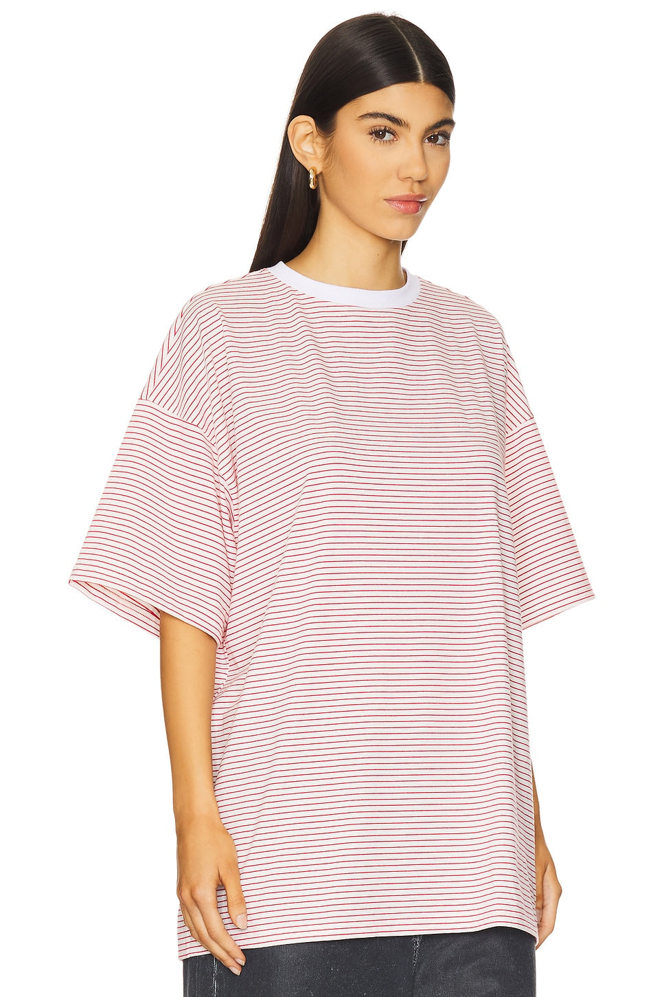 superdown Dylin Oversized Tee in Red Stripe