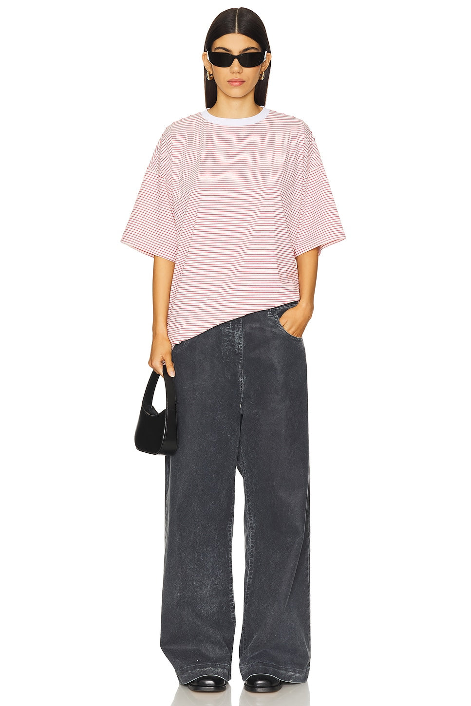 superdown Dylin Oversized Tee in Red Stripe