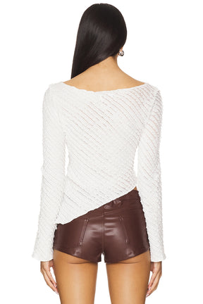 superdown Jayne Long Sleeve Top in White