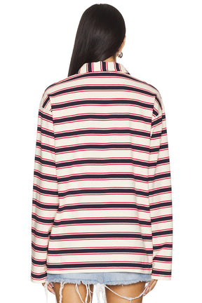 superdown Cailyn Polo Top in Red & Navy