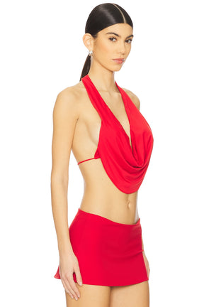 superdown Daphne Halter Top in Red