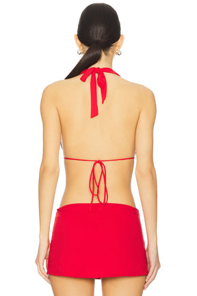 superdown Daphne Halter Top in Red