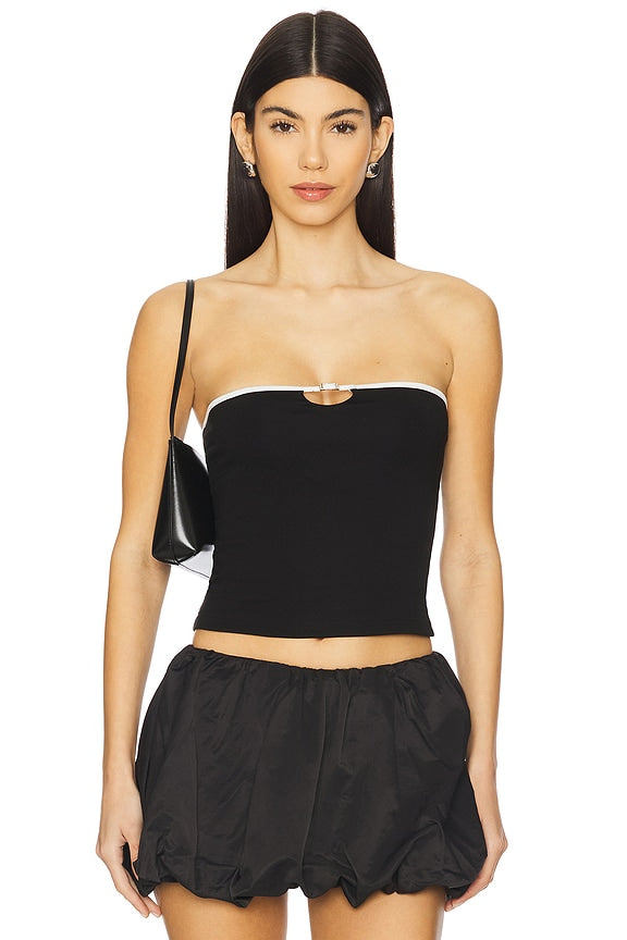 superdown Whitney Strapless Top in Black
