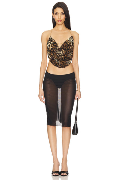 superdown Kaylin Halter Top in Leopard