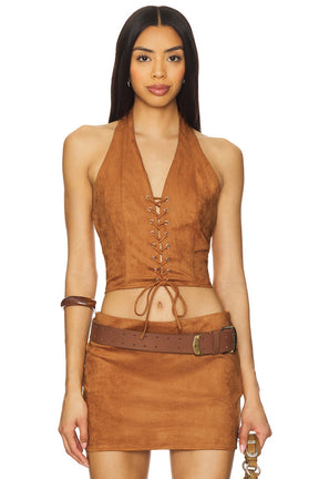 superdown Delphi Top in Tan