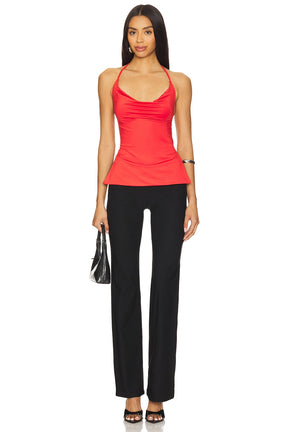 superdown Clover Halter Top in Red