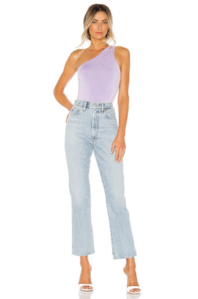 superdown Devonne One Shoulder Bodysuit in Lavender