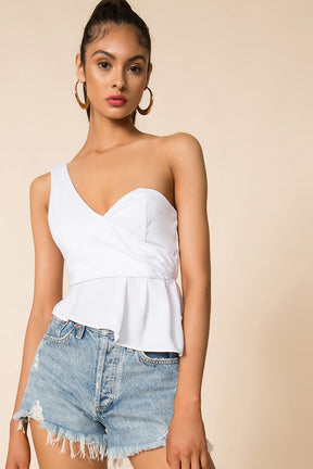 superdown Karlie One Shoulder Top in White