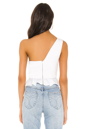 superdown Karlie One Shoulder Top in White