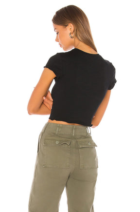 superdown Jen Lettuce Baby Tee in Black