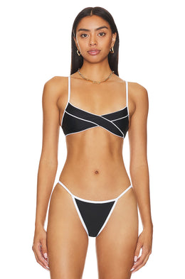 superdown Gianna Bikini Top in Black & White