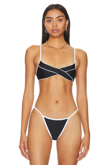 superdown Gianna Bikini Top in Black & White