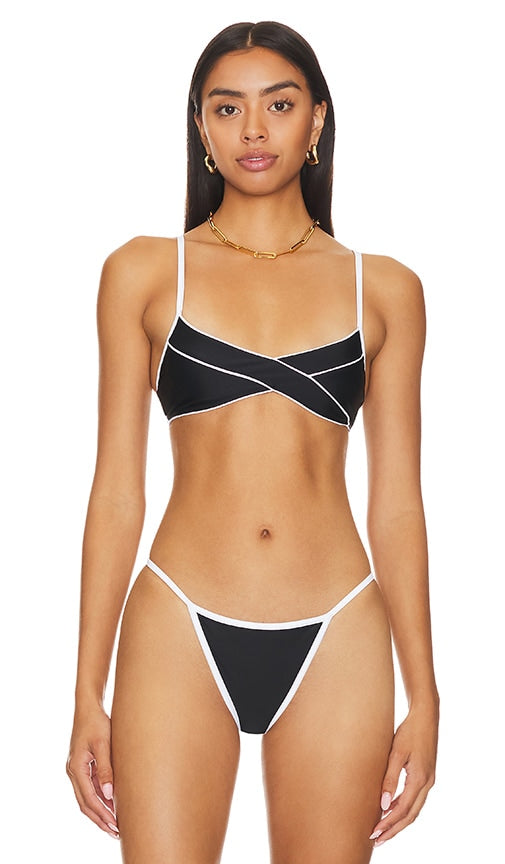 superdown Gianna Bikini Top in Black & White