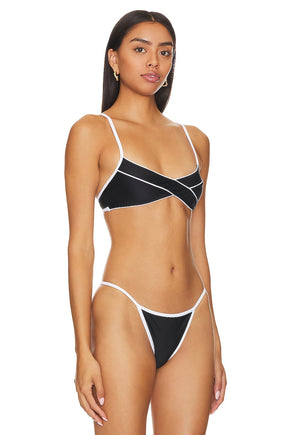 superdown Gianna Bikini Top in Black & White
