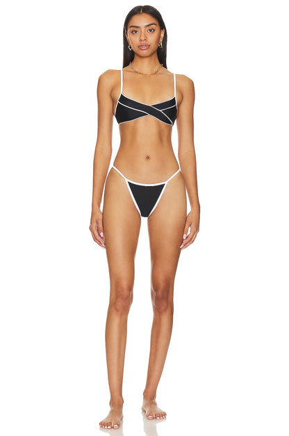superdown Gianna Bikini Top in Black & White