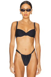 superdown Chiara Bikini Top in Black