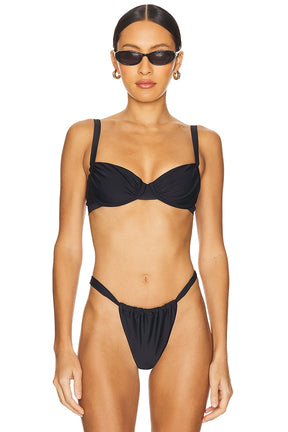 superdown Chiara Bikini Top in Black