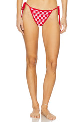 superdown Alessia Crochet Bikini Bottom in Pink & Red