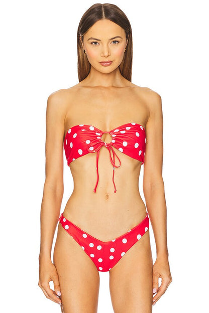 superdown Lucy Bikini Top in Red Polka Dot
