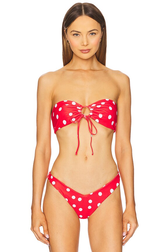 superdown Lucy Bikini Top in Red Polka Dot