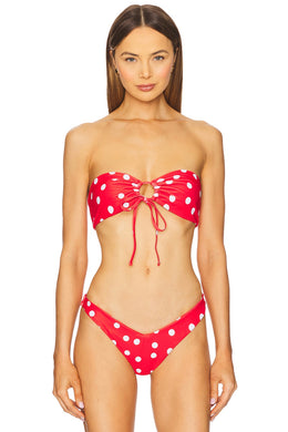 superdown Lucy Bikini Top in Red Polka Dot