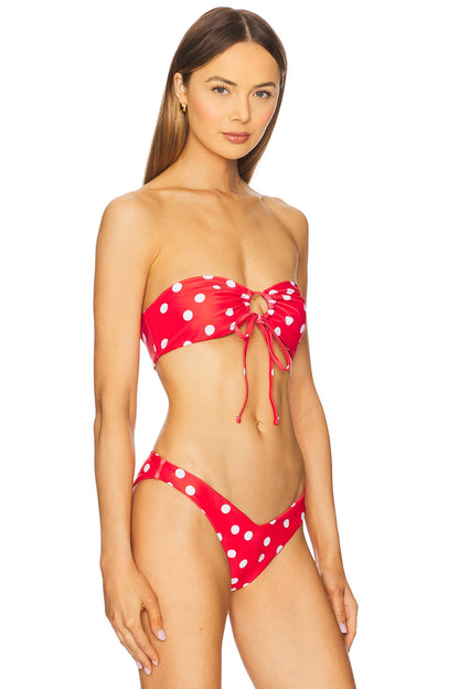 superdown Lucy Bikini Top in Red Polka Dot