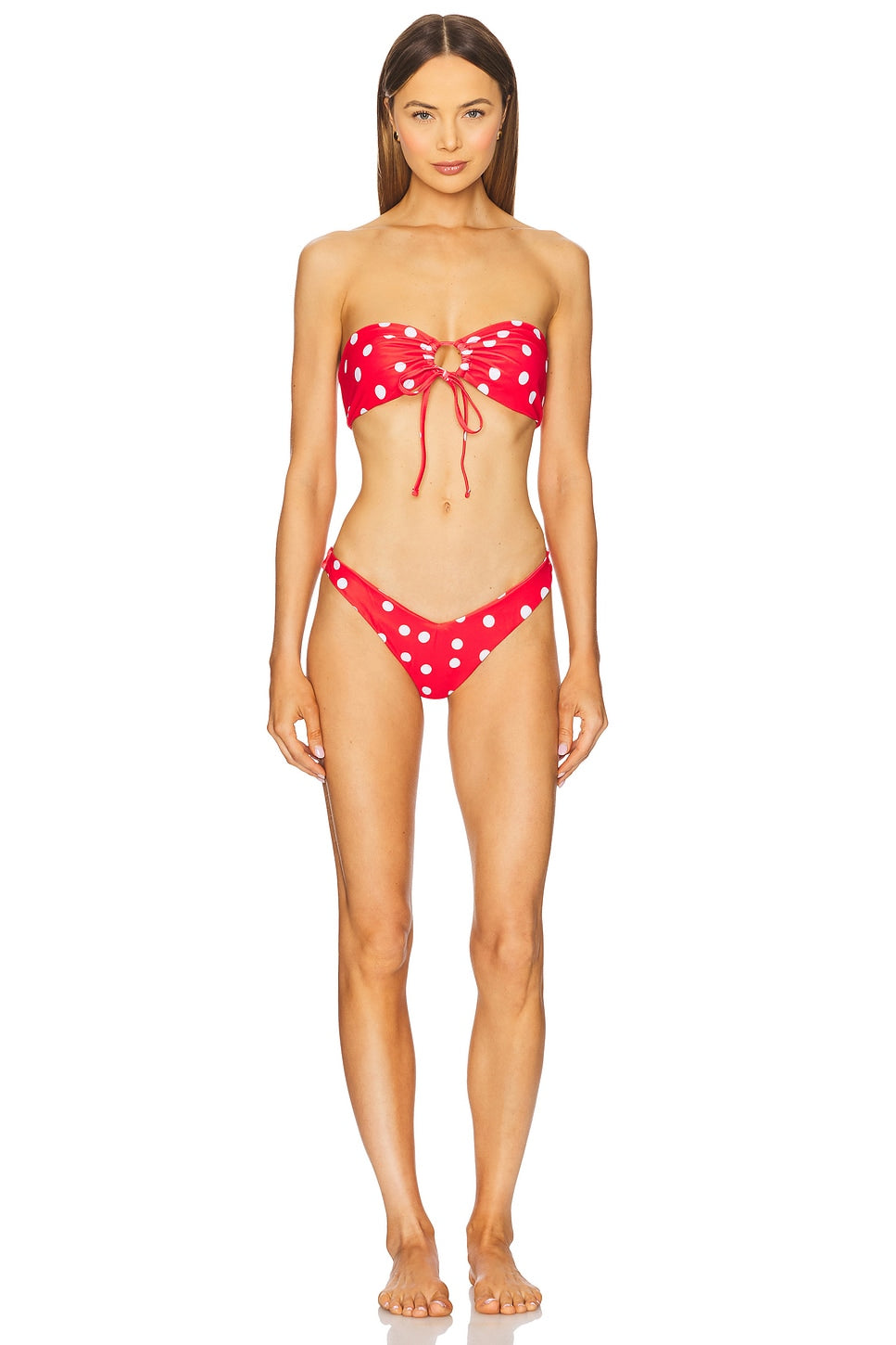 superdown Lucy Bikini Top in Red Polka Dot