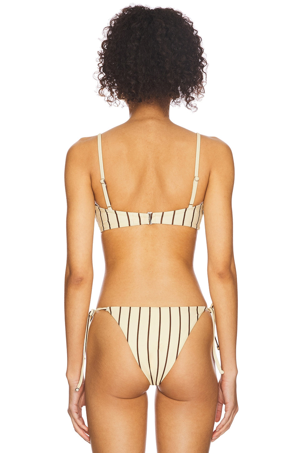 superdown Minca Bikini Top in Butter Yellow Stripe