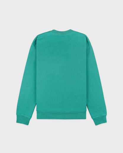 Spellout Embroidered Crewneck - Spring Green/Faded Black